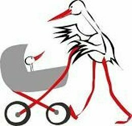 Storch mit Kinderwagen Grafik: anuschka@zlp.de .