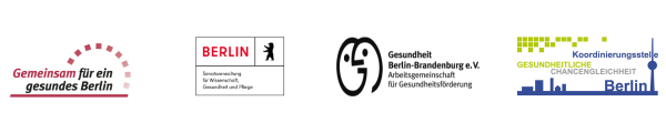 Logos der Senatsverwaltung für Wissenschaft, Gesundheit Pflege, gesundheit Berlin-Brandenburg, KGC Berlin